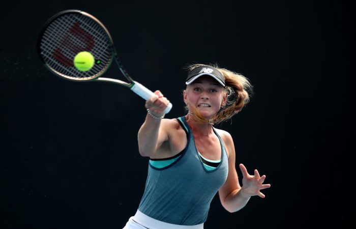 Taylah Preston in Australian Open 2022 qualifying action. Picture: Getty Images Taylah Preston in Australian Open 2022 qualifying action. Picture: Getty Images