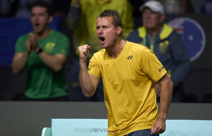 Australian captain Lleyton Hewitt at the 2022 Davis Cup Finals in Spain. Picture: Getty Images Australian captain Lleyton Hewitt at the 2022 Davis Cup Finals in Spain. Picture: Getty Images