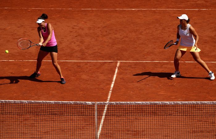 MOVING ON: Australian duo Casey Dellacqua and Ashleigh Barty are into the French Open semifinals; Getty Images MOVING ON: Australian duo Casey Dellacqua and Ashleigh Barty are into the French Open semifinals; Getty Images