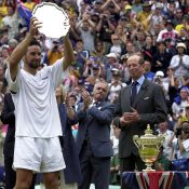 Pat Rafter at Wimbledon in 2001; Getty Images 
