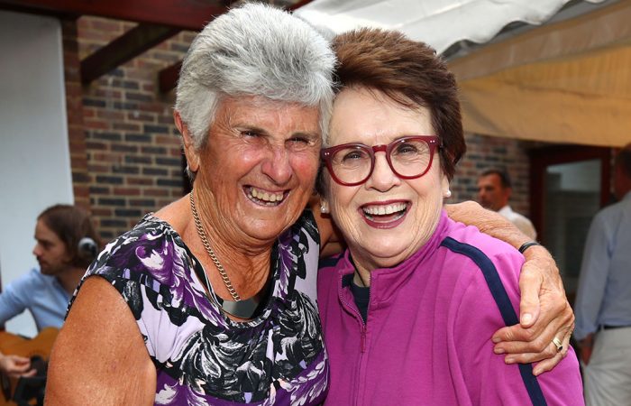 Judy Dalton and Bille Jean King at Wimbledon in 2018. Picture: Getty Images Judy Dalton and Bille Jean King at Wimbledon in 2018. Picture: Getty Images