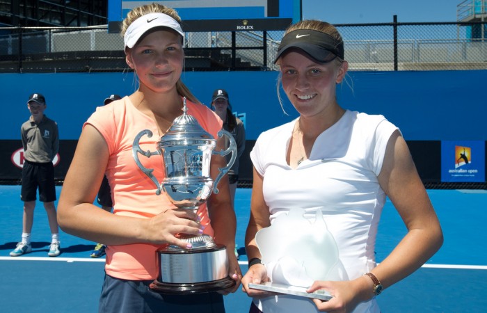 Maddison Inglis and Zoe Hives, 18s Australian Nationals, Melbourne Park, 2013. XUE BAI