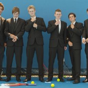 (L-R) Thanasi Kokkinakis, Ben Mitchell, Luke Saville, Blake Mott, Jacob Grills and Harry Bourchier; Emily Mogic.