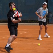 Victorian Minister for Sport John Eren (L) and Matthew Romios; Elizabeth Xue Bai