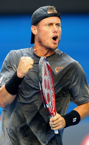 Lleyton Hewitt in action at Australian Open 2015; Getty Images
