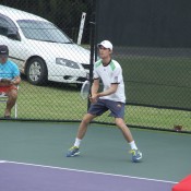 Michael Look in action at the City of Ipswich Tennis International; Tennis Australia