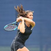 Jaimee Fourlis in action at the WTA tournament in Nottingham, UK (Getty Images)