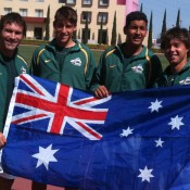 Australia's Junior Davis Cup team flies the flag in San Luis Potosi, Mexico. GEORGE KYRGIOS