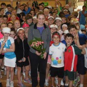Jelena Dokic and students at St Charbel's College in Punchbowl as part of the recent AO Blitz event in Bankstown; Tennis Australia