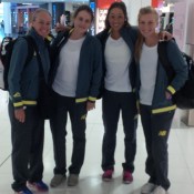 The Australian Junior Fed Cup team of (L-R) captain Louise Pleming, Kimberly Birrell, Priscilla Hon and Maddison Inglish prepare for their trip to Kuching, Malaysia; Tennis Australia 