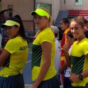 Australia's Junior Fed Cup team of (L-R) Jeanette Lin, Kaitlin Staines and Jessica Zaviacic; Tennis Australia