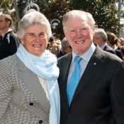 Judy Dalton (L), pictured with 1996 Australian Tennis Hall of Fame inductee Frank Sedgman; Tennis Australia