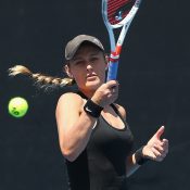 Kaylah McPhee in action during her first-round victory in qualifying at the Australian Open (Getty Images)