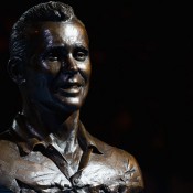 A bronze bust of Ken Fletcher, Melbourne, 2012. GETTY IMAGES