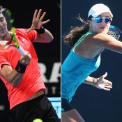 Thanasi Kokkinakis (L) and Arina Rodionova are the highest-ranked male and female Australians taking part in Australian Open 2019 qualifying (Getty Images)