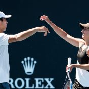 Jason Kubler and Jaimee Fourlis celebrate at AO 2022.