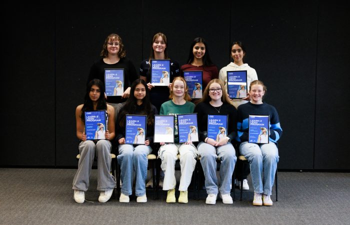 250615 LEARN 2 LEAD ACT June 15: Group photo at the Learn 2 Lead graduation ceremony at National Hockey Centre, Lyneham, ACT on Sunday, June 15, 2025. Photo by TENNIS AUSTRALIA/ ANASTASIA KACHALKOVA