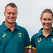 Lleyton Hewitt (L) and Sam Stosur will captain the Australian Olympic Tennis team at Paris 2024. [Getty Images]