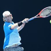 Luke Saville in action at the AO Play-off (Getty Images)