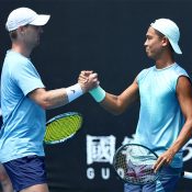 Luke Saville (L) and Li Tu won their second-round doubles match at Australian Open 2025. 