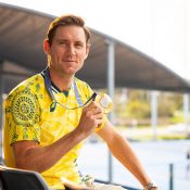 Matt Ebden poses with his Paris 2024 Olympic Gold Medal. (Getty Images)