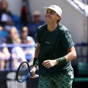 Max Purcell in action during his ATP Eastbourne quarterfinal win. (Getty Images)
