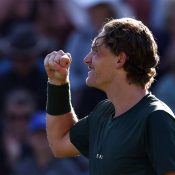 Max Purcell celebrates winning through to the ATP Eastbourne final. (Getty Images)
