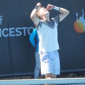 Blake Mott celebrates his victory at the ATP Challenger event in Launceston; Tennis Australia