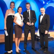 Nic Bradtke, Ashleigh Barty, Luke Saville and Ken Rosewall. BEK-JOHNSON