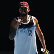 Nick Kyrgios prepares for his Australian Open return.