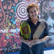 Evonne Goolagong Cawley launches the new Hitting Wall at Noosa Tennis Club. 
