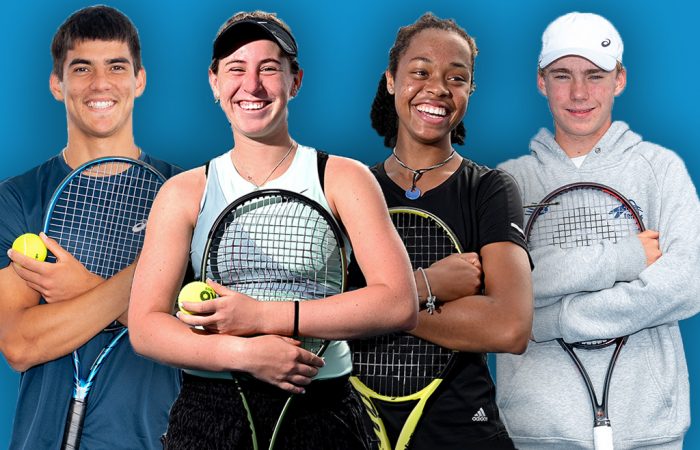 Philip Sekulic, Zara Larke, Lily Taylor and Hayden Jones are among 27 athletes at the National Tennis Academy. Pictures: Tennis Australia Philip Sekulic, Zara Larke, Lily Taylor and Hayden Jones are among 27 athletes at the National Tennis Academy. Pictures: Tennis Australia