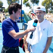 Peter Luczak post-match at the 2010 Wildcard Play-off's. Tennis Australia.