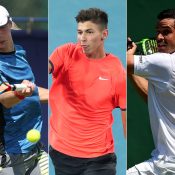 (L-R) Marc Polmans, Alexei Popyrin and Alex Bolt have received Australian Open 2019 main-draw wildcards (Getty Images)