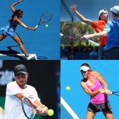 Jaimee Fourlis, Alex de Minaur and Blake Ellis, Omar Jasika and Olivia Rogowska