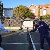 The court is calling for Aussie favourites Todd Woodbridge and John Fitzgerald.