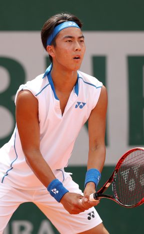 Rinky Hijikata in juniors action at Roland Garros in 2018; Getty Images
