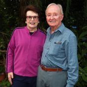 Billie Jean King (L) and Rod Laver at the annual Tennis Australia barbecue, 50 years on since winning the 1968 Wimbledon singles titles; Getty Images