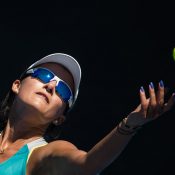 Arina Rodionova in action at the Australian Open 2018 Play-off; Elizabeth Xue Bai