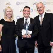 Kerryn Pratt, Matthew Ryan and John Fitzgerald, Newcombe Medal, Australian Tennis Awards 2013. XUE BAI