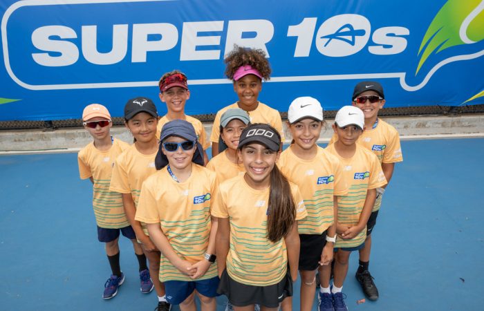 January 24:Super 10 players engaged in tennis activity (64 players in total)
Male and female players. Professional player Dane Sweeny engaging with players during the 2024 Australian Open on Wednesday, January 24, 2024. Photo by TENNIS AUSTRALIA/ TONY GOUGH