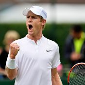 Luke Saville in action at Wimbledon qualifying at Roehampton; Getty Images