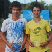 Boys' doubles winners Jack Schipanski (left) and Jordan Thompson. TENNIS AUSTRALIA