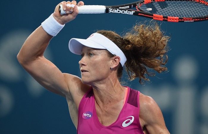 Sam Stosur in action during her first-round victory over Jana Cepelova at the Brisbane International; Getty Images Sam Stosur in action during her first-round victory over Jana Cepelova at the Brisbane International; Getty Images