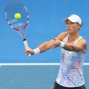 Australia Fed Cup Sam Stosur at a Fed Cup training session ahead of their Fed Cup tie between Australia and Germany in Brisbane. Photo by CHRIS HYDE/GETTY IMAGES
