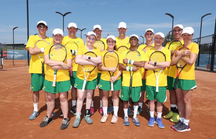 The Australian team for the 2024 Virtus World Tennis Championships during a training camp at the Gold Coast. Picture: Tennis Australia The Australian team for the 2024 Virtus World Tennis Championships during a training camp at the Gold Coast. Picture: Tennis Australia
