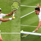 Aleksandar Vukic (L) and Alex Bolt are ATP Newport quarterfinalists. (Getty Images)