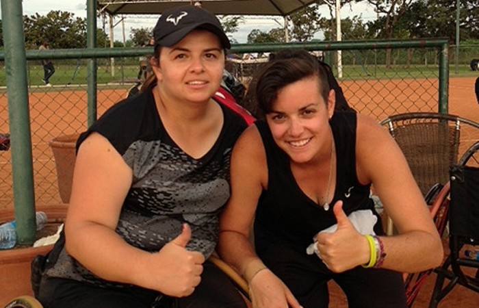 DF Wheelchair Tennis Open doubles winners Luba Josevski (L) and Sarah Calati; Tennis Australia DF Wheelchair Tennis Open doubles winners Luba Josevski (L) and Sarah Calati; Tennis Australia