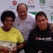 Keegan Oh-Chee (L) and Jerry Markoja (R) finished runner-up in the doubles in Brazil; Tennis Australia