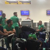 Members of the Australian wheelchair tennis team at the airport, bound for the Rio Paralympics; Tennis Australia